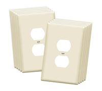 ENERLITES 8821O-LA-10PCS Lot de 10 plaques murales pour prise de courant duplex, finition brillante, surdimensionnée 14 x 8,9 cm, polycarbonate thermoplastique, amande claire