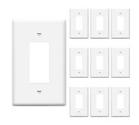Enerlites 8831O-W-10PCS 1-Gang Decorator/GFCI Rocker Plaque murale, taille standard, polycarbonate incassable, blanc (lot de 10)