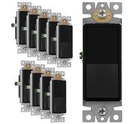 Enerlites 91150 Décorateur Style 15 Amp unipolaire Silencieux Paddle Interrupteur à bascule - Lot de 10