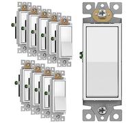 Enerlites 91150 Décorateur Style 15 Amp unipolaire Silencieux Paddle Interrupteur à bascule - Lot de 10
