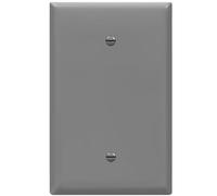ENERLITES Blank Device Wall Plate, Jumbo Blank Cover, Gloss Finish, Oversized 1-Gang 5.5" x 3.5", Polycarbonate Thermoplastic, 8801O-GY, Gray