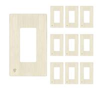 ENERLITES Decorator Light Switch or Receptacle Wall Plate, Screwless Wall Plate, Standard Size, 1-Gang 4.68" x 2.93", Polycarbonate Thermoplastic, SI8831-BLA-10PCS, Brushed Light Almond, 10 pack