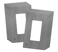 ENERLITES Decorator Lot de 10 plaques murales pour interrupteur ou réceptacle, plaque murale sans vis, taille standard, 11,9 x 7,4 cm, polycarbonate thermoplastique, certifié UL, SI8831-BGY-10PCS,