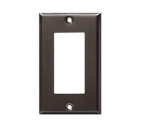 ENERLITES Decorator Switch Plaque murale en métal, couvercle de sortie en acier inoxydable, résistant à la corrosion, taille standard 1 bande 11,4 x 7 cm, acier inoxydable 430, 7731-BBK, noir brossé