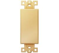 ENERLITES Decorator Wall Plate, 1 Gang Blank Rocker Outlet Adapter Insert, 6001-GD, 1.4"W x 4"H, Gold