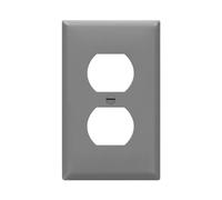 ENERLITES Duplex Receptacle Outlet Wall Plate, 1-Gang 4.50" x 2.76", Unbreakable Polycarbonate Thermoplastic, UL Listed, 8821-GY, Gray, Standard Size
