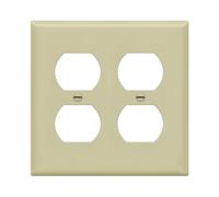 ENERLITES Duplex Receptacle Outlet Wall Plate, Size 2-Gang 4.50" x 4.57", Unbreakable Polycarbonate Thermoplastic, UL Listed, 8822-I, Ivory