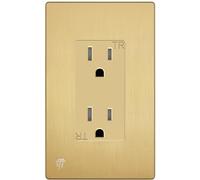 ENERLITES Elite Series Decorator Prise de courant décorative sans danger pour les enfants, inviolable, auto-mise à la terre, qualité résidentielle, 15 A 125 V, homologuée UL, plaque murale incluse,