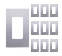 ENERLITES Elite Series Lot de 10 plaques murales sans vis pour décoration d'enfant Taille 1 11,9 cm H x 7,4 cm L en polycarbonate thermoplastique incassable SI8831-SV-10 pièces Argenté