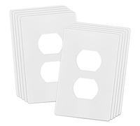 ENERLITES Lot de 10 plaques murales duplex sans vis, couvercles de prise de courant sans danger pour les enfants, taille 1 bande 11,9 x 7,4 cm, thermoplastique en polycarbonate incassable, certifié