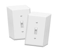 ENERLITES Lot de 10 plaques murales lumineuses marche/arrêt, interrupteur électrique unipolaire, 15 A 120-277 V, vis de terre e boîtier, certifié UL, 88115-WWP-10PCS, blanc, lot de 10