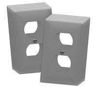 ENERLITES Lot de 10 plaques murales pour prise de courant duplex, taille 1-Gang 11,4 x 7 cm, thermoplastique en polycarbonate incassable, certifié UL, 8821-GY-10PCS, gris