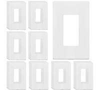 ENERLITES Lot de 40 plaques murales décoratives sans vis - Couvercles de sortie sans danger pour les enfants - Taille 1-11,9 cm H x 7,4 cm L - Thermoplastique polycarbonate incassable - Blanc