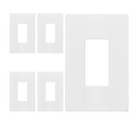 ENERLITES Lot de 5 couvercles d'interrupteur décoratif antimicrobiens sans vis, plaque murale antibactérienne de taille moyenne, 12,4 x 7,9 cm, polycarbonate thermoplastique incassable, certifié UL, SI8831MA-W-5 pièces, blanc