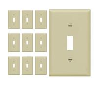 ENERLITES Plaque d'interrupteur à bascule 1-4 interrupteurs taille standard polycarbonate incassable blanc cassé 8811-I-10PCS