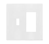 ENERLITES Plaque d'interrupteur à bascule/décorateur, plaque murale double interrupteur, taille standard 2 interrupteurs 11,9 x 12 cm, polycarbonate thermoplastique, finition brillante, SI881131-W,