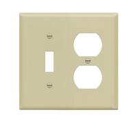 Enerlites Plaque murale combinée (prise duplex/interrupteur à bascule), taille standard 2 - Gang, polycarbonate thermoplastique, ivoire 881121-I