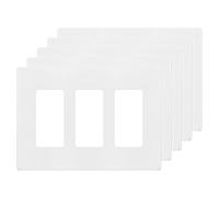 ENERLITES Plaque murale décoratrice sans vis - Couvercle de sécurité enfant - Taille 3-11,9 cm H x 16,6 cm L - Polycarbonate thermoplastique incassable - SI8833-W - Blanc brillant