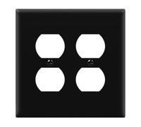 ENERLITES Plaque murale double duplex, couvercle de prise électrique à deux branches, finition brillante, taille moyenne 2 prises 12,4 x 12,5 cm, thermoplastique en polycarbonate incassable, certifié