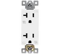 ENERLITES Réceptacle décorateur, résistant aux intempéries, prise extérieure de qualité commerciale, mise à la terre, 20 A 125 VAC, 2 pôles 3 fils, 5-20R, certifié UL, 62060-TWR-W, blanc