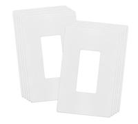 ENERLITES SI8831M-W-10 plaques murales décoratrices sans vis - Couvercle de sortie sans vis - Finition brillante - Taille moyenne - 12,4 cm H x 7,9 cm L - Thermoplastique polycarbonate incassable -