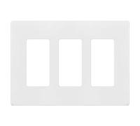 Enerlites SI8833 Plaque murale décorative à 3 voies, taille standard, sans danger pour les enfants, plaque de couverture pour interrupteurs, capteurs, variateurs, prises, blanc