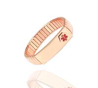 EnerMagiX Bracelet d'alerte médicale pour homme et femme, bracelet d'identification médicale élastique réglable en acier inoxydable pour diabète, allergies, épilepsie, pénicilline, cartes