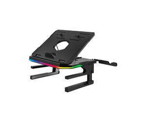 Enermax R.T.STAND ELS001 Support Universel Tablette/Ordinateur Portable jusqu'à 17" Métal/Plastique Noir, Rotation 360°, Inclinaison 0-42.5°, Hauteur Réglable 0-125mm