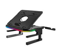 Enermax Support réhausseur Ergonomique de PC Portable/Moniteur Rotatif RGB 360° Pliable, installez jusqu'à 3 périphériques, Charge Max 10 kgs ELS001 Noir