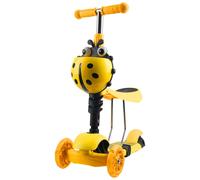 Enero Biedronka 3-in-1 Balancierroller & Trottinette Jaune - Réglable en hauteur, anti-basculement, trottinette multifonctionnelle pour enfants