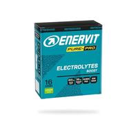 Enervit Pure-Pro Electrolytes Boost, électrolytes, supplément de sels de sodium et de magnésium, goût citron, réduction de la fatigue, pour l'entraînement intensif, 0 CALORIES & SUGAR FREE, 16 sachets