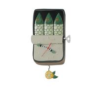Enesco Allen Designs Feeling Salty Tin of Sardines Horloge Murale à Pendule sculptée Multicolore 33 cm