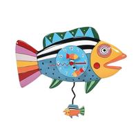 Enesco Allen Designs Horloge Poisson Arc-en-Ciel, Height 13.5cm