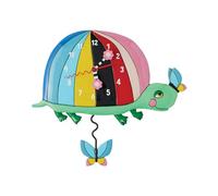 Enesco Allen Designs One Shell of a Time Horloge murale à pendule sculptée en forme de tortue arc-en-ciel, 18 cm, multicolore
