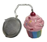 ENESCO Boule à thé en inox avec une breloque en forme de Cup Cake MULTICOLOR G