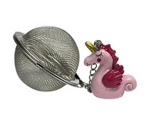 ENESCO Boule à thé en inox avec une breloque en forme de Licorne des mers ROSE G