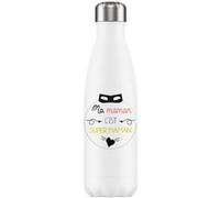 Enesco - Bouteille isotherme en inox Super Maman Blanc G