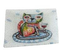 ENESCO Coupelle en verre Cat Wine 30 cm MULTICOLORE G