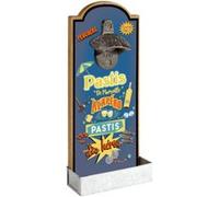 ENESCO Décapsuleur Déco L'apéro des Héros - En bois, métal et zinc - 30 x 15.5 x 7 cm BLEU G