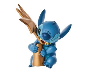 Enesco - Département 56 Disney Lilo et Stitch Eating Star Christmas Cimier sculpté de Sapin de Noël, 21,6 cm, Multicolore