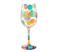 Enesco Designs by Lolita Birthday Girl Verre à vin artisanal peint à la main, 445 ml, multicolore