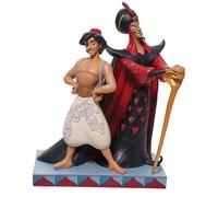 Enesco Disney Traditions 6011927 Figurine Aladdin & Jafar Good Vs. Evil, in H X in W X in D, Bois, Multicolore (Bleu, Rouge, Or)