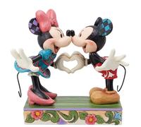 Enesco Disney Traditions by Jim Shore Figurine Mickey et Minnie Mouse en Forme de cœur Multicolore 15 cm