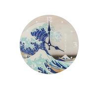 Enesco France Horloge Murale décorative en Verre Katsushika Hokusai, La Vague (30cm)