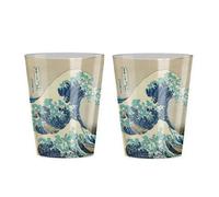 Enesco France Set de 2 verres à shot Katsushika Hokusai (La Grande Vague de Kanagawa)