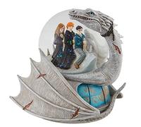 Enesco Harry Potter, Ron and Hermoine Riding Ukranian Ironbelly Dragon Water Ball 14 cm Multicolore