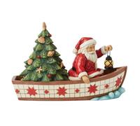 Enesco Heartwood Cr y Jim Shore Figurine Père Noël dans Un Bateau avec Arbre