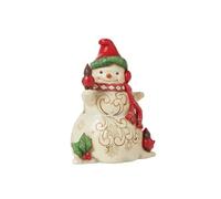 Enesco Heartwood Creek by Jim Shore Figurine Bonhomme de Neige avec Cache-Oreilles et Cardinal