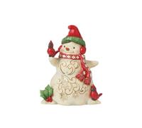 Enesco Heartwood Creek by Jim Shore Figurine Bonhomme de Neige avec Cache-Oreilles et Cardinal