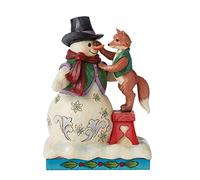 Enesco Heartwood Creek Figurine Bonhomme de Neige avec Renard Construire des amitiés Ensemble par Jim Shore